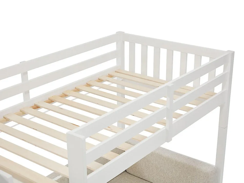 Lit mezzanine 90 X 190 cm avec sofa convertible - Pin et MDF - Blanc - ORPELIA>Vente-unique Hot