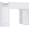 Lit mezzanine 90 x 190 cm avec rangements - Blanc - COLUMI>Vente-unique Outlet