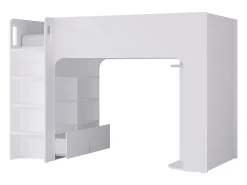 Lit mezzanine 90 x 190 cm avec rangements - Blanc - COLUMI><noscript><img width=