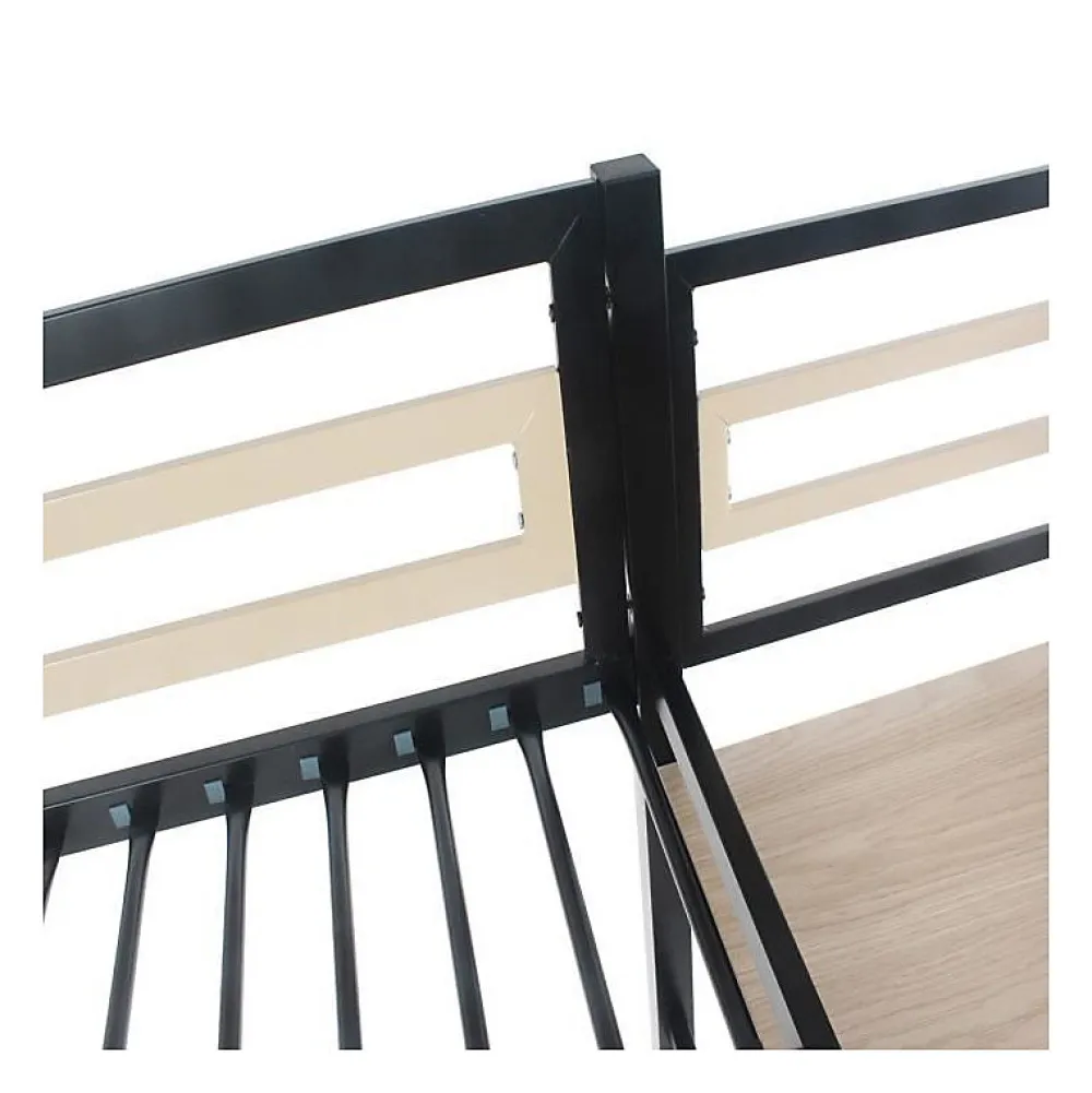 Lit mezzanine - 140x190 cm - Métal - Noir - Sommier inclus - LEON>Generic New