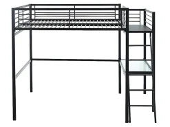 Vente-unique Lit mezzanine CASUAL II - 140 x 190 cm - plateforme bureau - Anthracite + matelas* Lit Mezzanine
