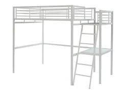 Vente-unique Lit mezzanine CASUAL II - 140 x 190 cm - plateforme bureau - Blanc* Lit Mezzanine