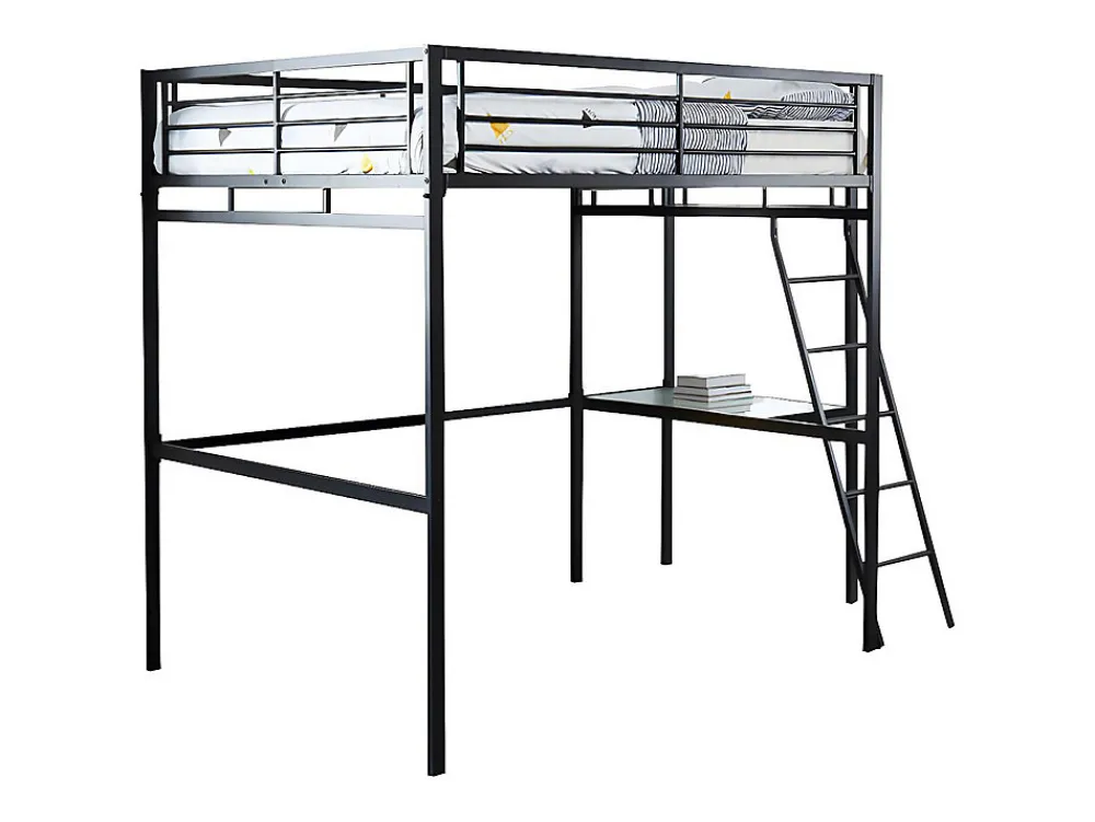 Lit mezzanine CASUAL II - 140 x 190 cm - plateforme bureau - Anthracite>Vente-unique Outlet