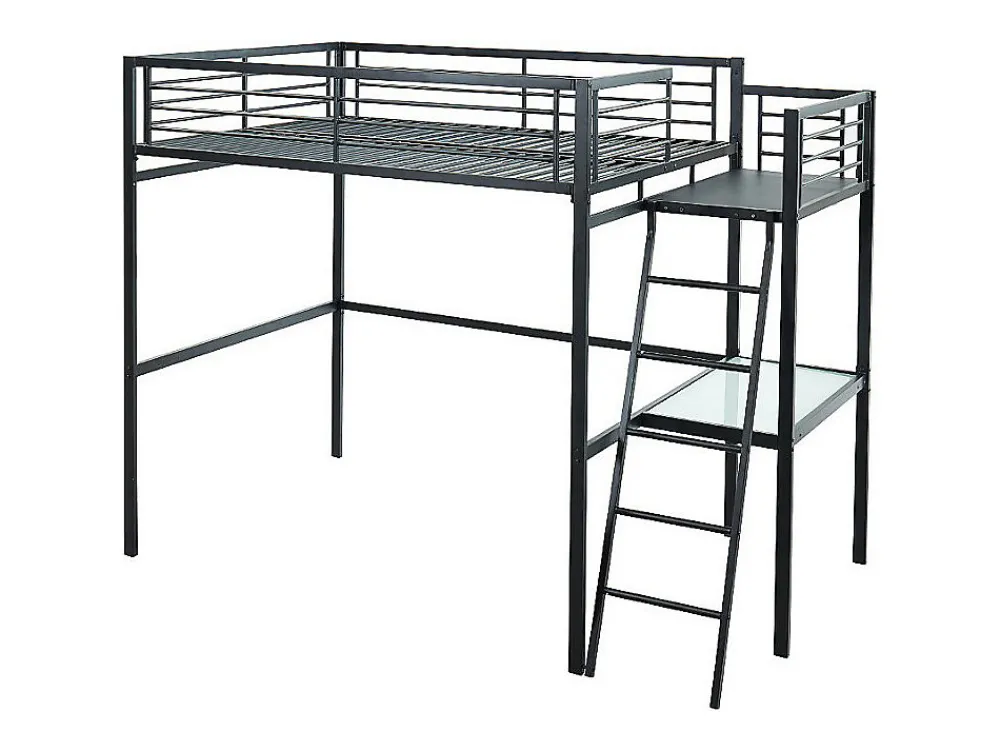 Lit mezzanine CASUAL II - 140 x 190 cm - plateforme bureau - Anthracite>Vente-unique Outlet