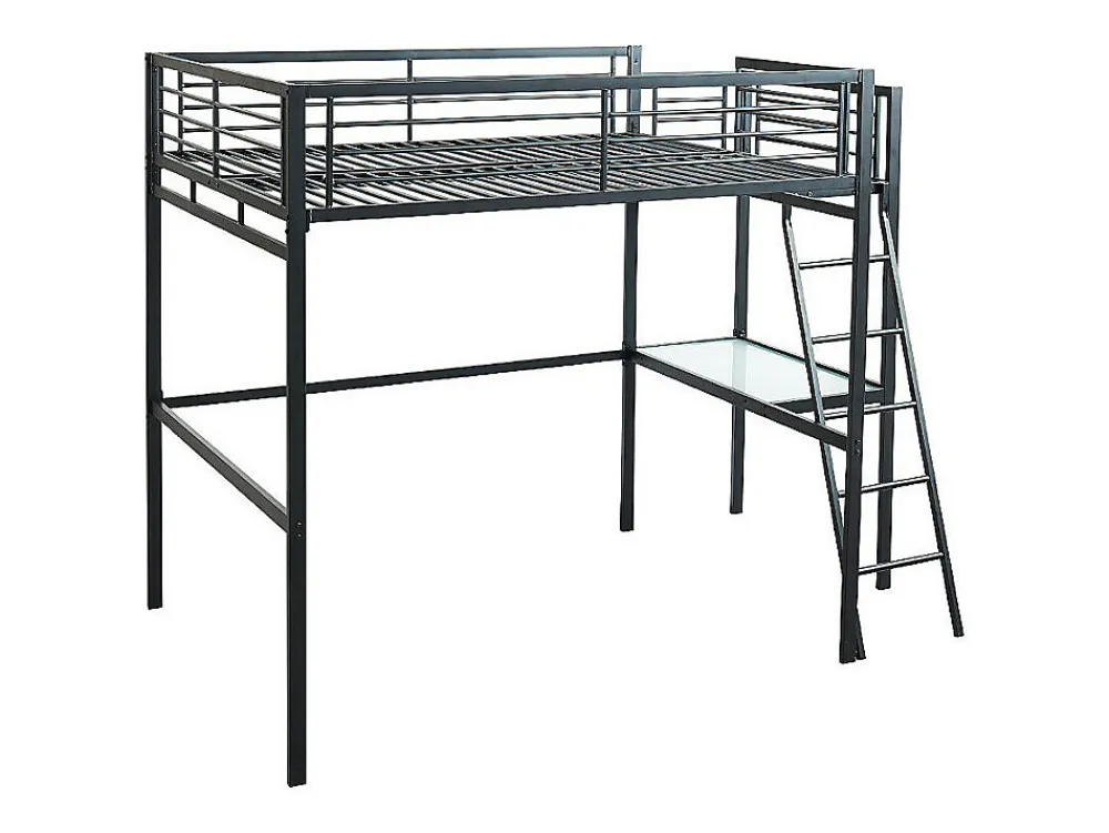 Lit mezzanine CASUAL II - 140 x 190 cm - plateforme bureau - Anthracite>Vente-unique Outlet