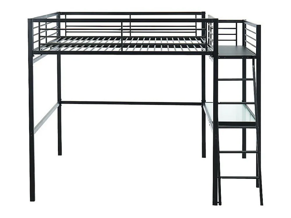 Lit mezzanine CASUAL II - 140 x 190 cm - plateforme bureau - Anthracite>Vente-unique Outlet