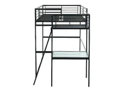 Lit mezzanine CASUAL II - 140 x 190 cm - plateforme bureau - Anthracite><noscript><img width=