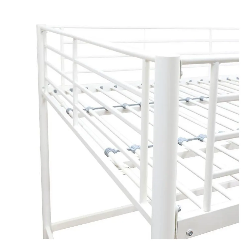 Generic Lit mezzanine ELIOT 140 x 190 cm - Métal - Sommier inclus - Blanc* Lit Mezzanine