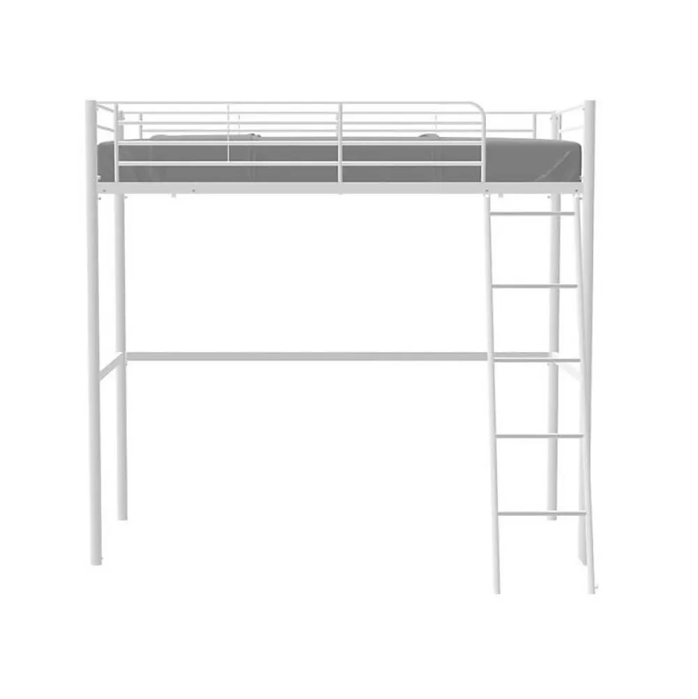 Lit mezzanine ELIOT 90 x 190 cm - Métal - Sommier inclus - Blanc>Generic Discount