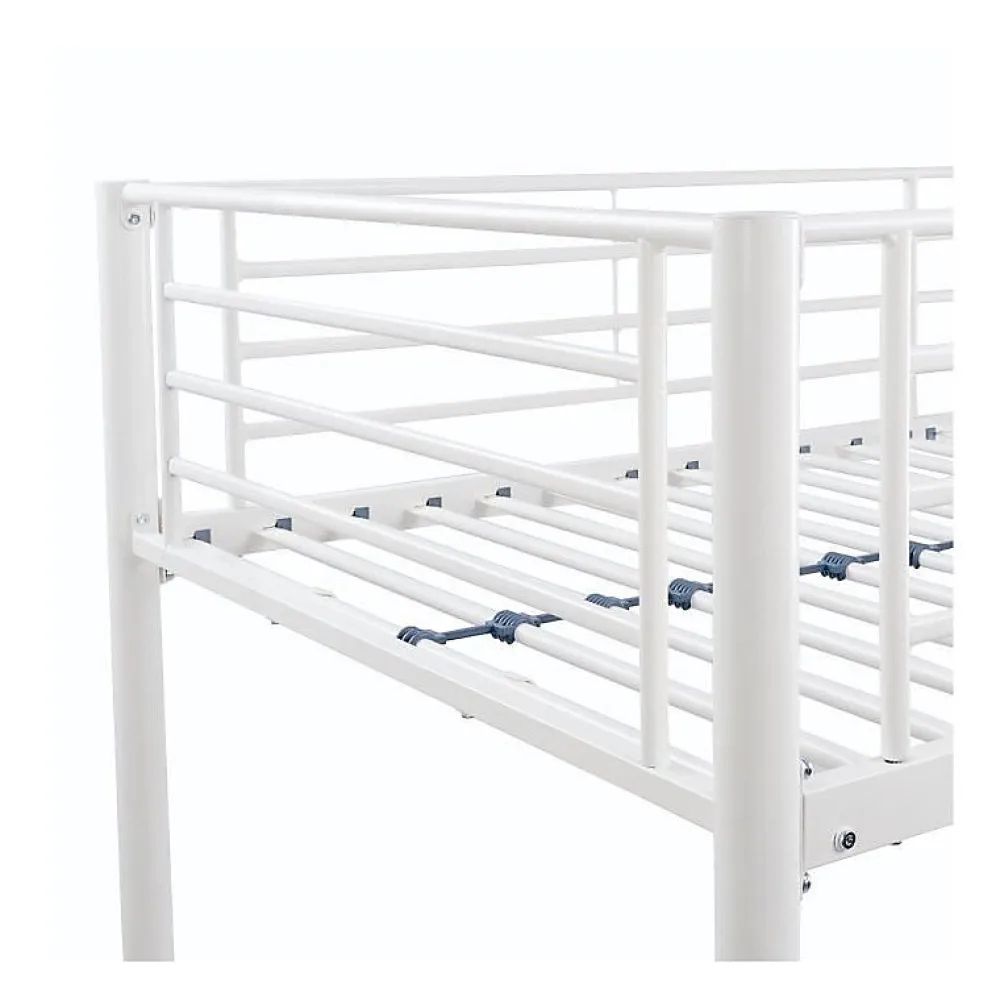 Lit mezzanine ELIOT 90 x 190 cm - Métal - Sommier inclus - Blanc>Generic Discount