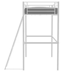 Lit mezzanine ELIOT 90 x 190 cm - Métal - Sommier inclus - Blanc><noscript><img width=