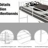 Giantex Lit Mezzanine en Métal avec Bureau, Lit Superposé 2 en 1 avec Poste de Travail, 2 Échelles et Garde-Corps, Blanc*Enfant Lit Enfant