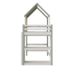 Lit Mezzanine enfant 90x200 cm - Lit Cabane avec Échelle de Sécurité, Rangement Intégré, Bois Massif MDF, Vert, Sans Matelas><noscript><img width=