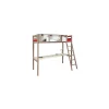 Lit mezzanine LOU 90x190 + 1 sommier + bureau + rangement 3 niches / Gris Taupe>Weber Industries Outlet