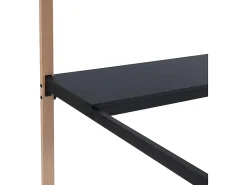 Vente-unique Lit mezzanine MALICIA - 90 x 190 cm - bureau intégré - Noir et chêne + matelas* Lit Mezzanine