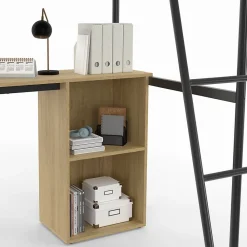 IDMarket Lit mezzanine simple DETROIT avec bureau et rangements 90 x 190 cm design industriel* Lit Double