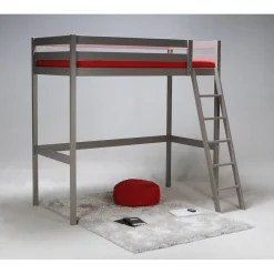 Lit mezzanine STUDIO 90x190 + 1 sommier / Gris Taupe><noscript><img width=