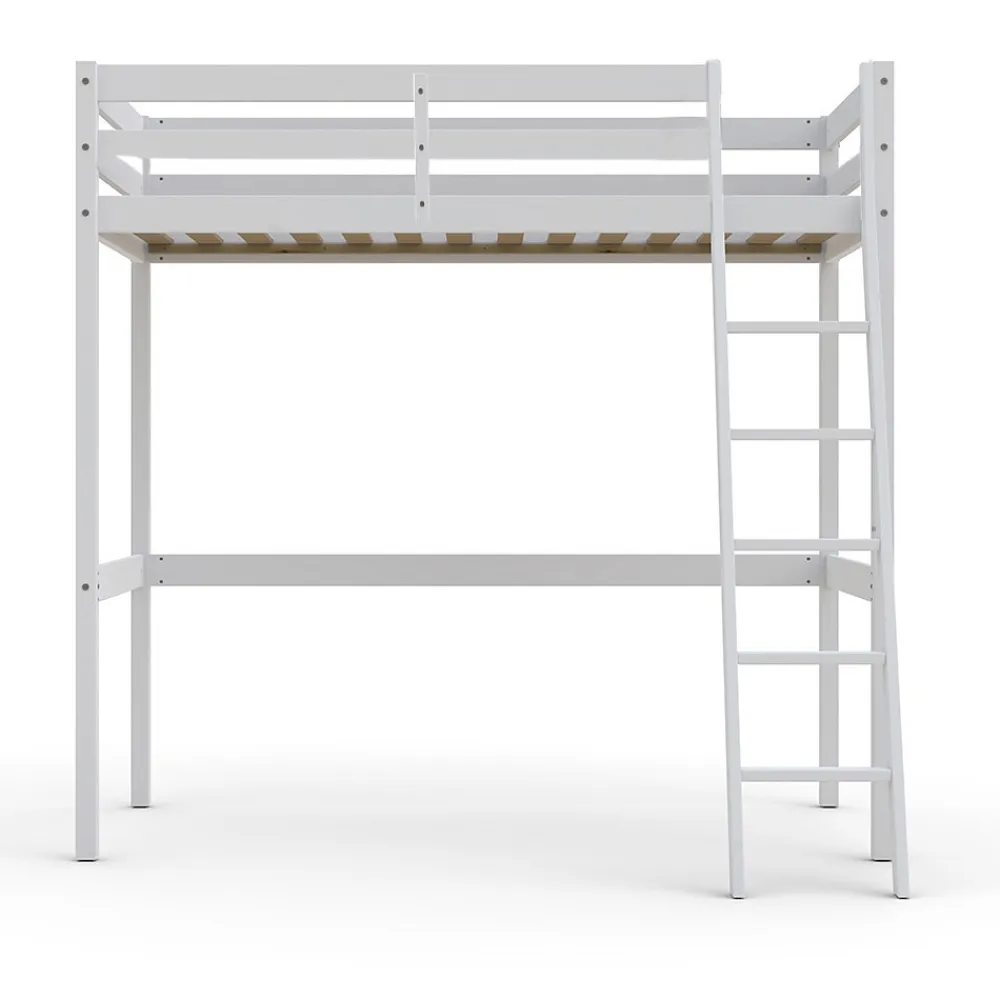 Weber Industries Lit mezzanine STUDIO 90x200 + 1 sommier / Blanc* Lit Mezzanine