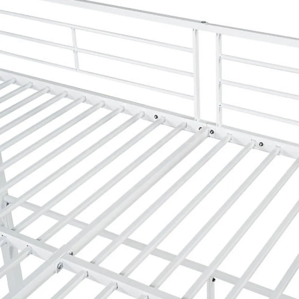 Aapaas Lit mezzanine 140x200 cm en métal blanc avec échelle de sécurité et étagère pour enfant ou adolescent*Enfant Lit Enfant
