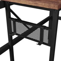 Okwish Lit Mezzanine 140x200 cm-Bureau Intégré, Éclairage LED Réglable et Panneau Perforé, Ports USB, Type-C et 2 Prises - Métal/MDF Noir* Lit Mezzanine