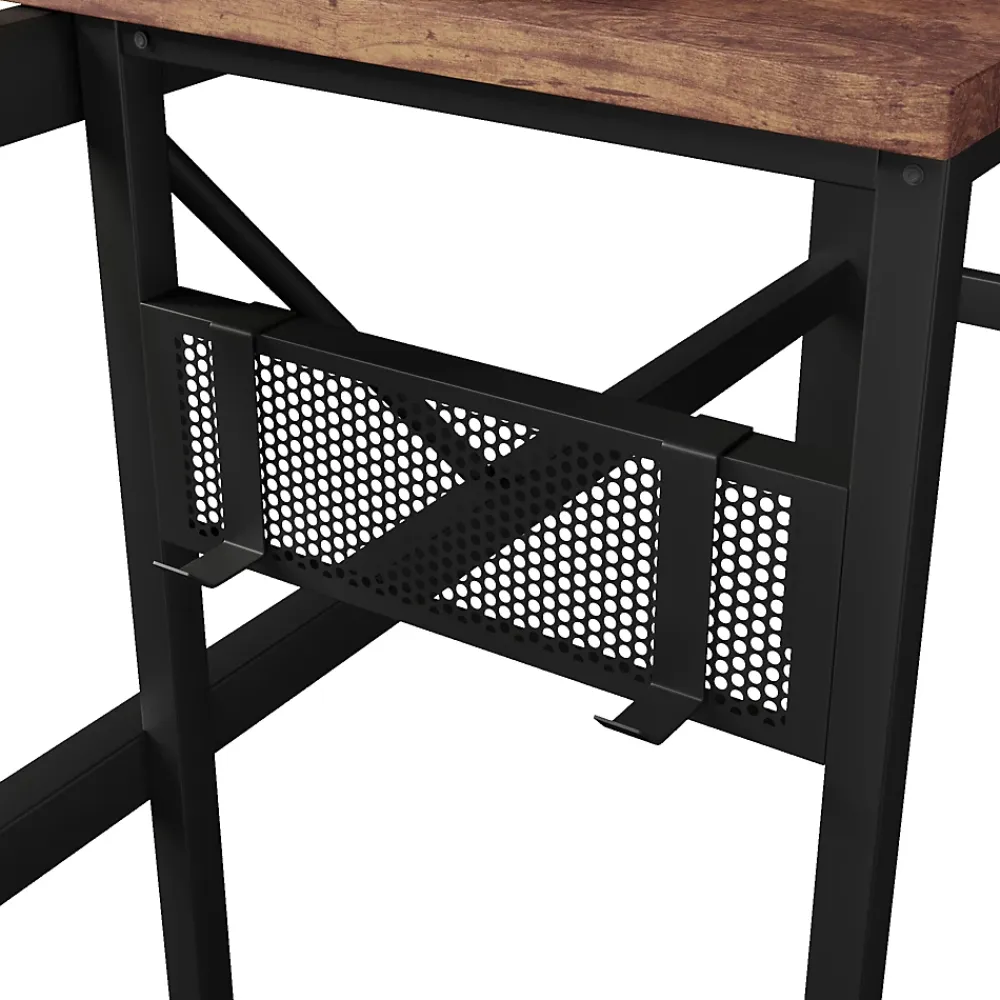 Okwish Lit Mezzanine 140x200 cm-Bureau Intégré, Éclairage LED Réglable et Panneau Perforé, Ports USB, Type-C et 2 Prises - Métal/MDF Noir* Lit Mezzanine
