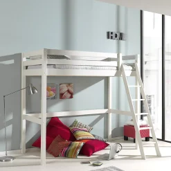Lit Mezzanine 90x200 Sommier Inclus Vipack Pino - Blanc>Petits-Meubles New