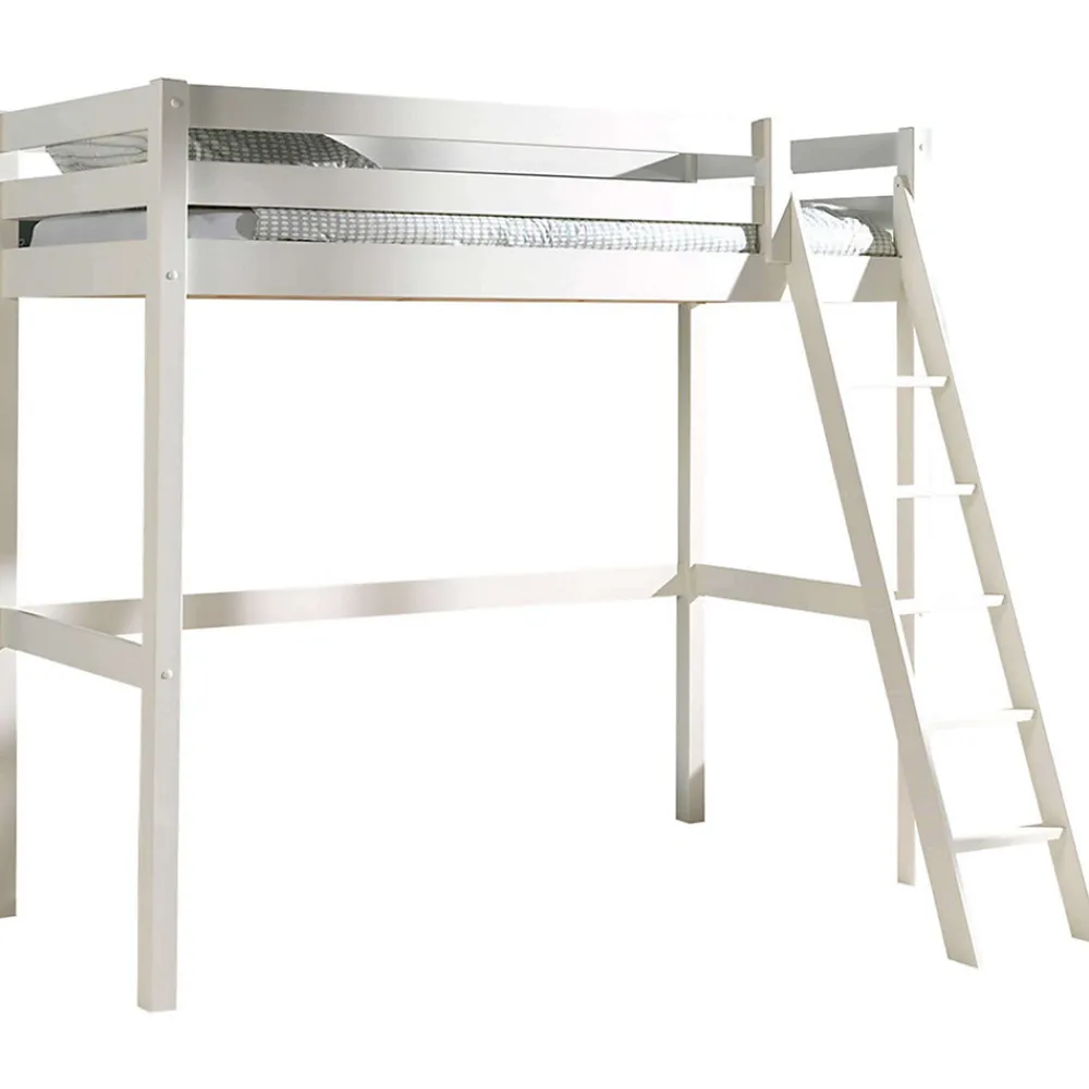 Lit Mezzanine 90x200 Sommier Inclus Vipack Pino - Blanc>Petits-Meubles New