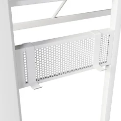 Lit mezzanine 90x200cm - structure en fer - bureau intégré - LED - USB et prise - blanc (matelas non inclus)><noscript><img width=
