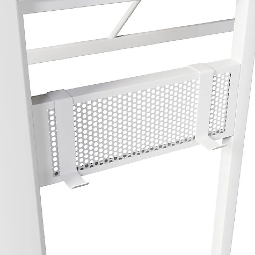 Lit mezzanine 90x200cm - structure en fer - bureau intégré - LED - USB et prise - blanc (matelas non inclus)>ModernLuxe Best