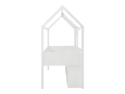 Vente-unique Lit mi-hauteur cabane 90 x 190 cm - Pin et MDF - Blanc - VALESKIA*Enfant Lit Enfant