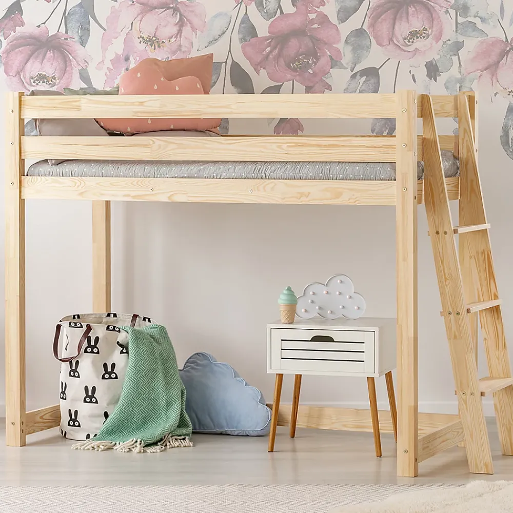 Petits-Meubles Lit mi-hauteur 90x190 sommier inclus Mark Bois*Enfant Lit Enfant
