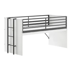 Petits-Meubles Lit mi-hauteur 90x200 sommier inclus Vipack Sam Blanc*Enfant Lit Enfant