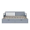 Redom Lit multifonction deux en un quatre vingt dix cent quatre vingt par cent quatre vingt dix pin avec tiroirs lit extensible gris* Lit Avec Rangement