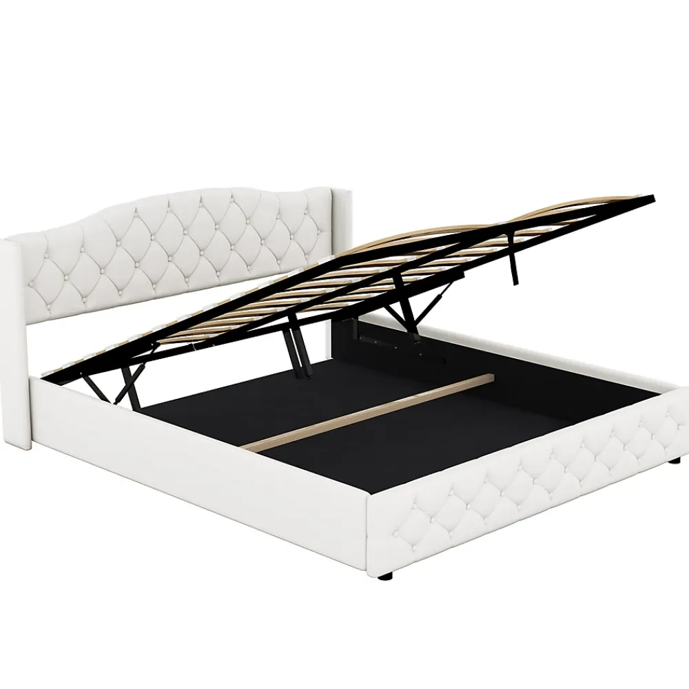 Fortuna lai Lit multifonction 180x200cm avec stockage hydraulique, Beige*Enfant Lit Enfant