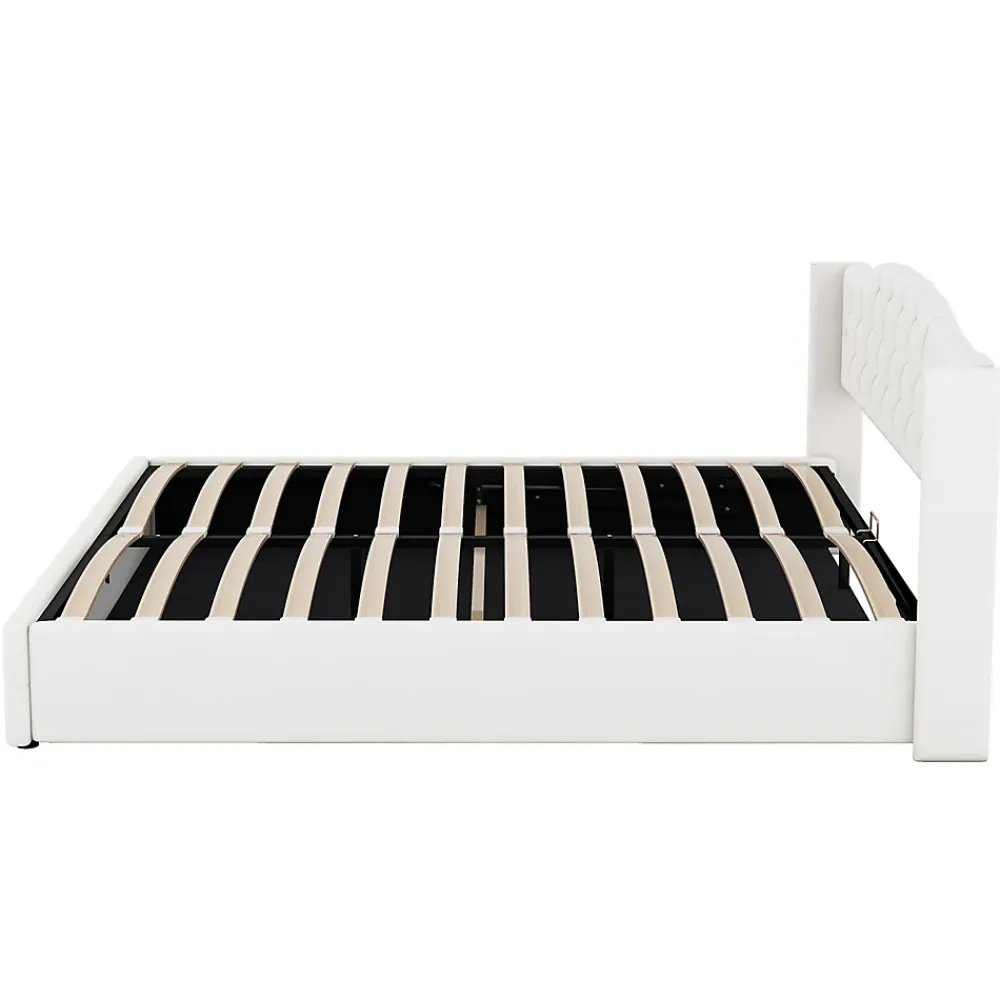 Fortuna lai Lit multifonction 180x200cm avec stockage hydraulique, Beige*Enfant Lit Enfant