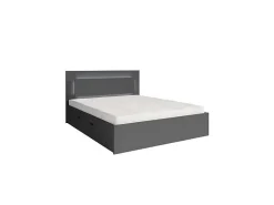 Meublorama Lit NOFI avec sommier 180 x 200 cm avec 2 tiroirs de rangement - gris graphite* Lit Avec Rangement