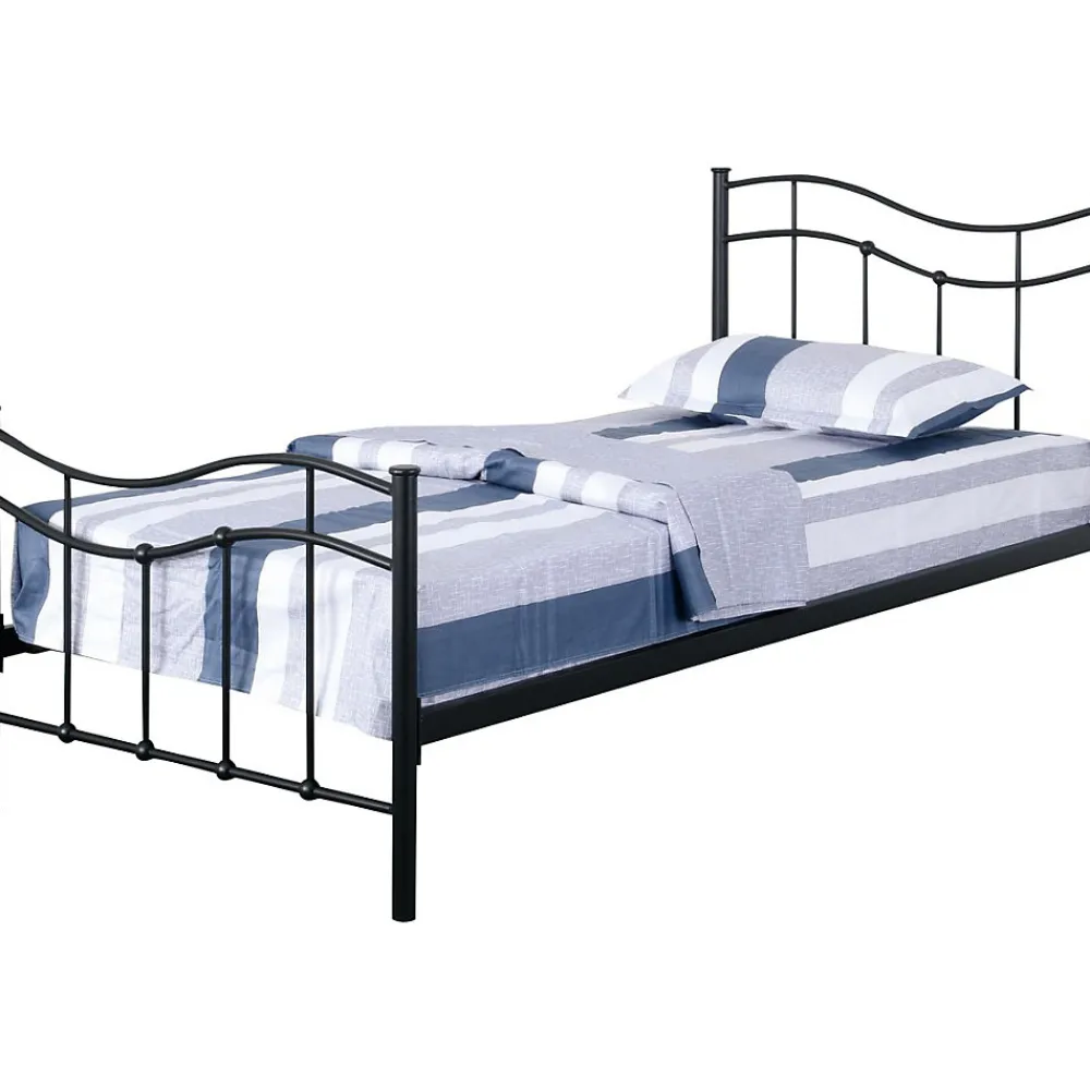 Lit ODETTE 90x190 cm Structure en métal Sommier inclus Style authentique>Meublorama Hot