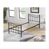 Meublorama Lit ODETTE 90x200 cm en métal coloris noir avec sommier.* Lit Simple