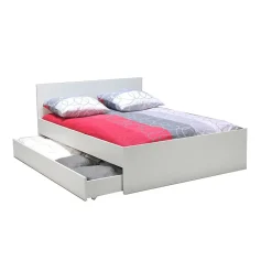 Weber Industries Lit OSLO 160x200 + 2 tiroirs / Blanc* Lit Avec Rangement