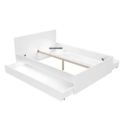 Weber Industries Lit OSLO 160x200 + 2 tiroirs / Blanc* Lit Avec Rangement
