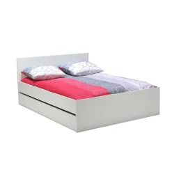 Weber Industries Lit OSLO 140x200 + 2 tiroirs / Blanc* Lit Double