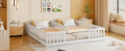 Lit Panneau 90x200cm, Avec Grillage, Sans Sommier, Pin, Style Minimaliste, Blanc>Fortuna lai Best