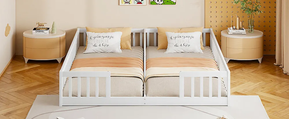 Lit Panneau 90x200cm, Avec Grillage, Sans Sommier, Pin, Style Minimaliste, Blanc>Fortuna lai Best
