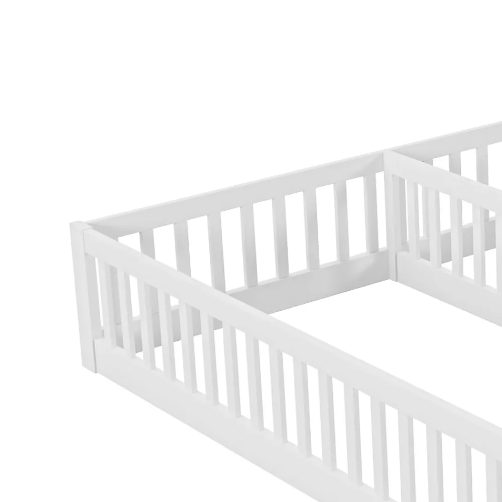 Lit Panneau 90x200cm, Avec Grillage, Sans Sommier, Pin, Style Minimaliste, Blanc>Fortuna lai Best
