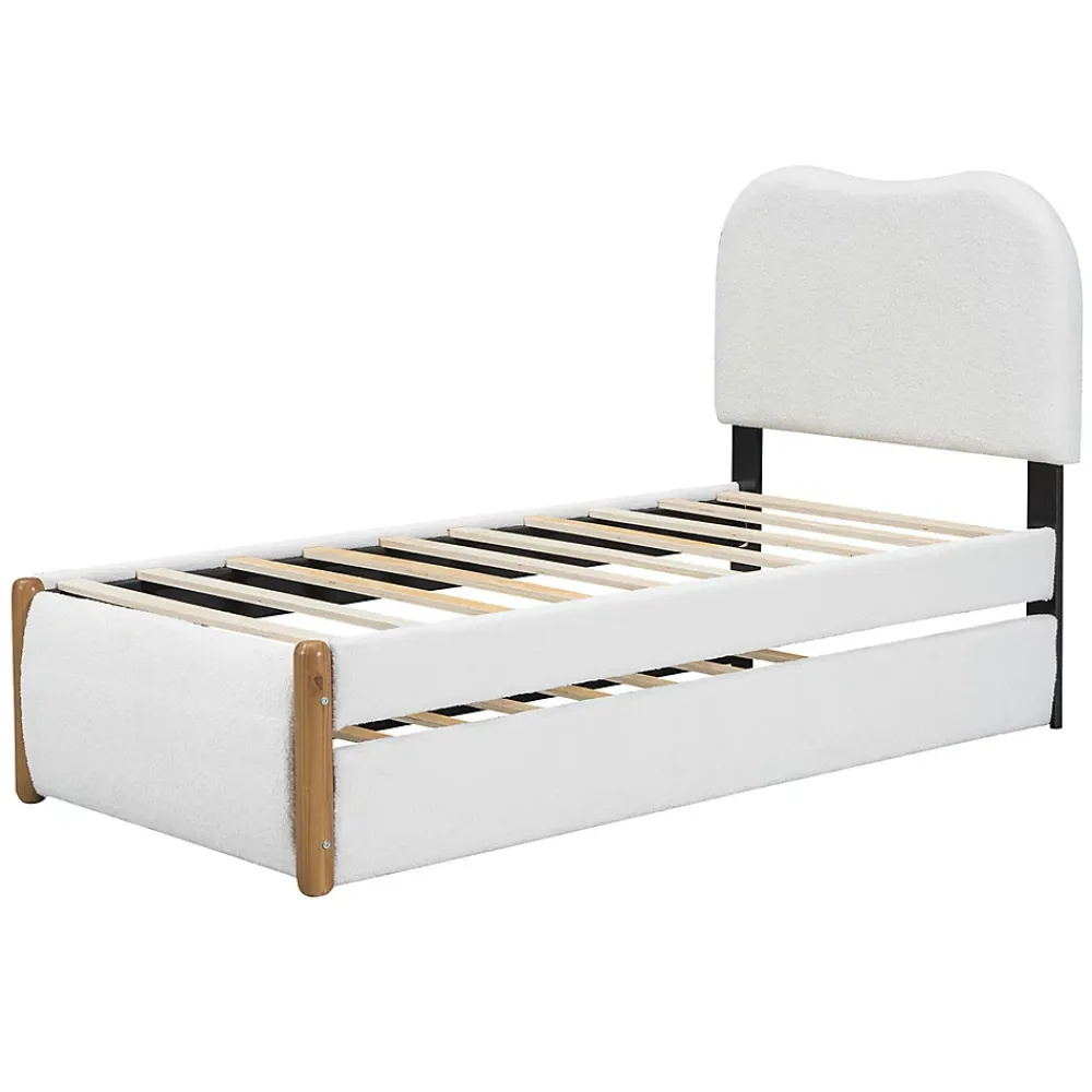 Gutent Lit plat rembourré 90 x 200 cm, avec lit gigogne, moelleux, blanc* Lit Gigogne
