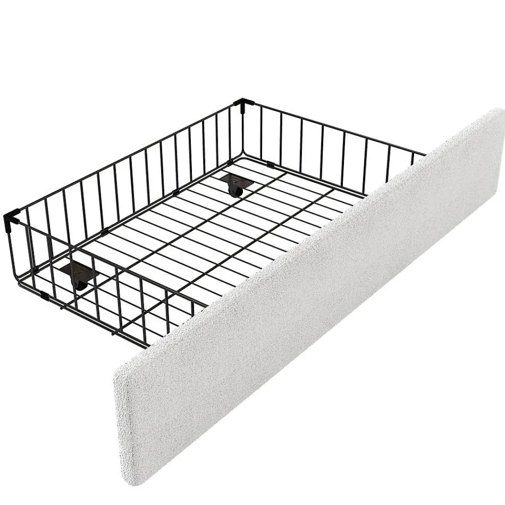Blackcolors Lit Plat 90x200cm Laine Mouton Forme Lapin Blanc* Lit Avec Rangement