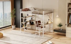 Lit Plat 160x200cm, Rembourré, LED Ambiant, USB, Grande Capacité de Rangement, Gris><noscript><img width=
