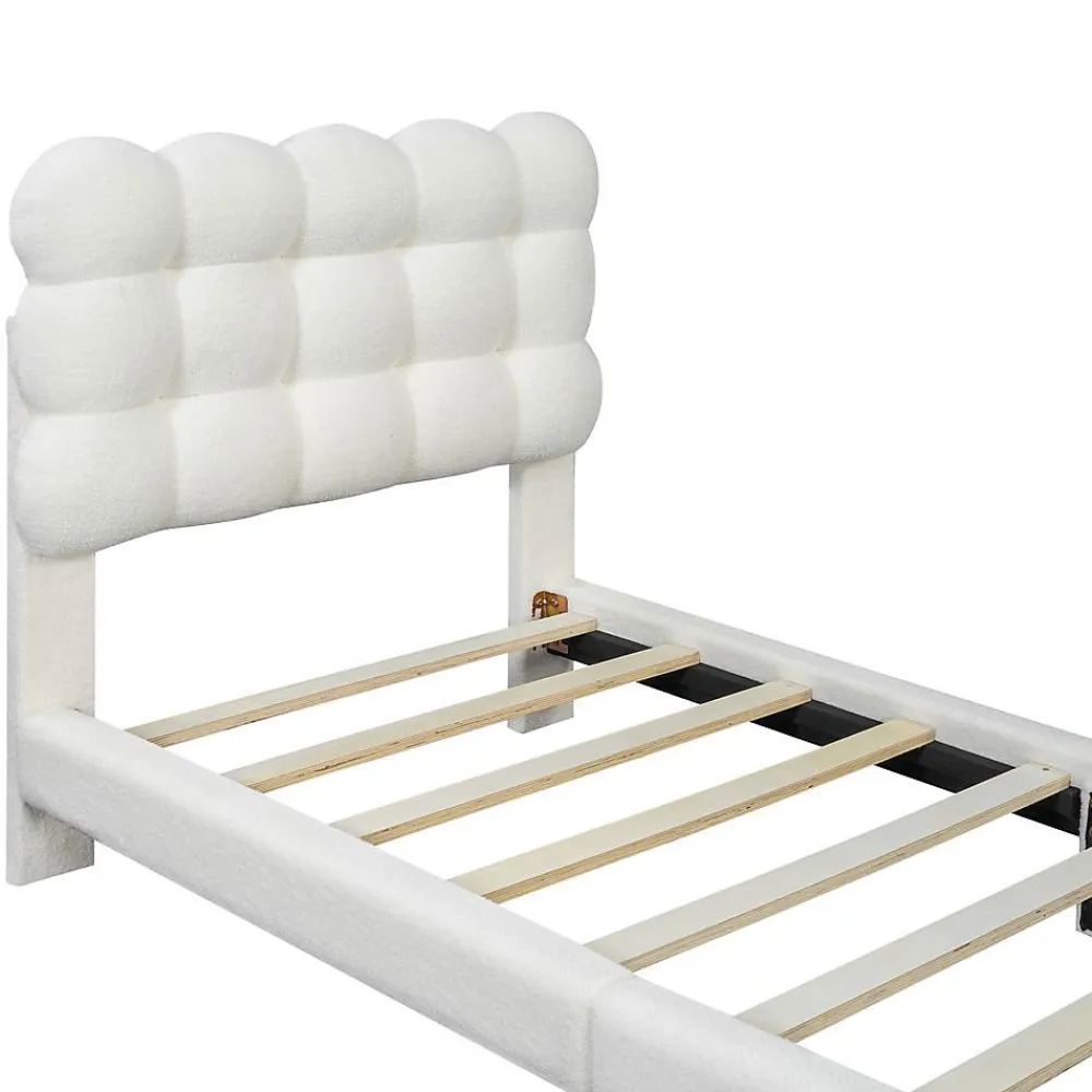 Blackcolors Lit Plat 90x200cm Tête Réglable 3 Positions Rose Blanc* Lit Simple