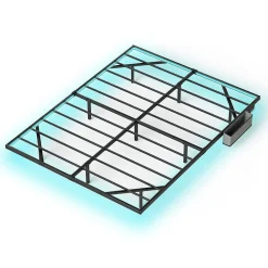 Lit plateforme métal 160x200 cm, style japonais, LED, sans tête de lit - noir>Blackcolors Sale