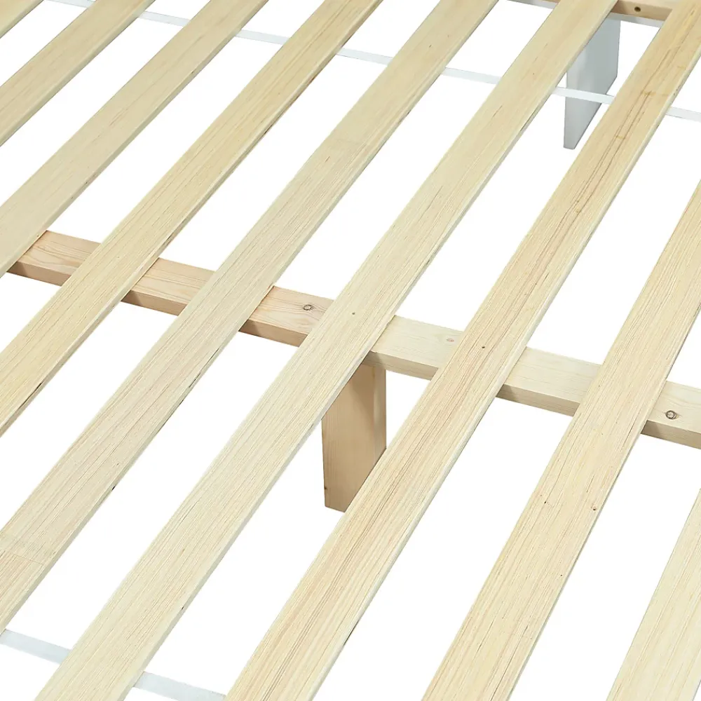 Fortuna lai Lit Polster 140x200 cm avec rangement latéral, 2 lampes, prise USB, bois blanc, moderne*Enfant Lit Enfant